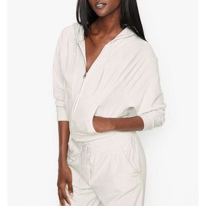 Victoria's Secret Velour Zip Up Hoodie-Gray